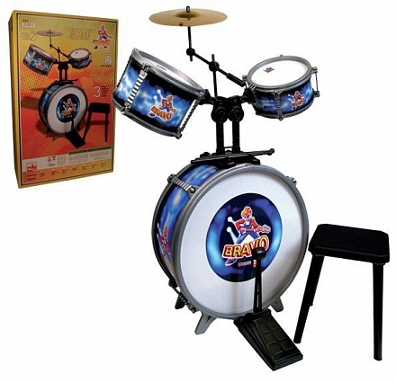 Музыкальная игрушка - Барабанная установка Браво, 3 барабана 